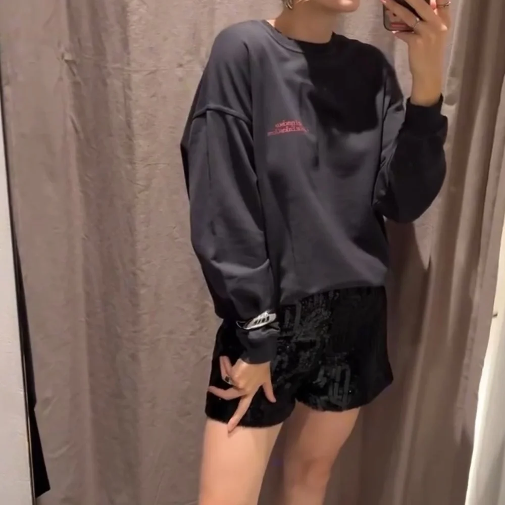 ZARA SEQUIN HIGH WAISTED SHORTS - Picture 10 of 16